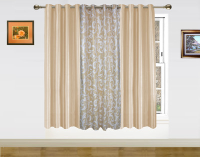39% OFF on Dekor World Polyester Beige Floral Eyelet Curtain