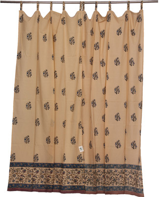 50% OFF on Chhipa Prints Cotton Black Floral Eyelet Curtain