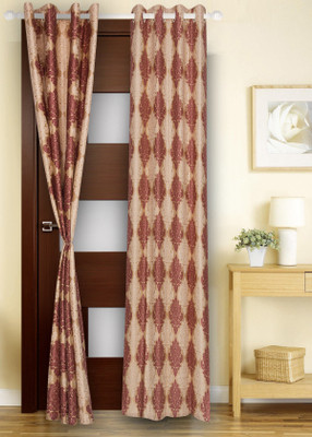 71% OFF on Dreams Polyester Red Printed Eyelet Curtain
