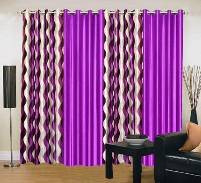 45% OFF on IWS Polyester Multicolor Printed Eyelet Curtain