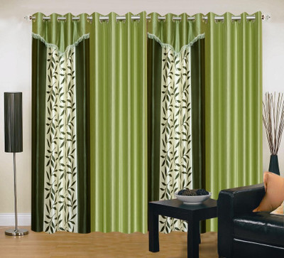 40% OFF on IWS Polyester Green Printed Eyelet Curtain