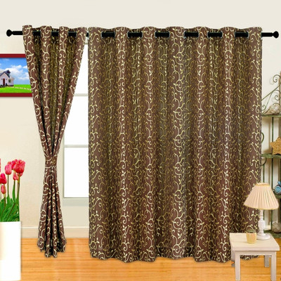 37% OFF on Cortina Polyester Brown Damask Eyelet Curtain 37% OFF on Cortina Polyester Brown Damask Eyelet Curtain