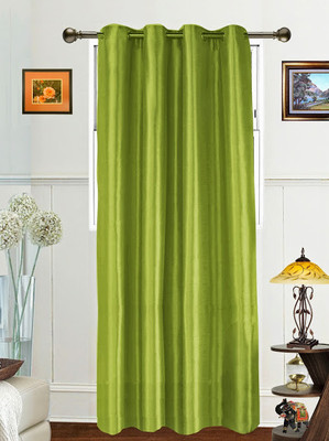 57% OFF on Dekor World Polyester Light Green Floral Eyelet Curtain