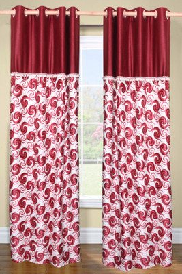 42% OFF on Vrinda Polyester Maroon Geometric Eyelet Curtain 42% OFF on Vrinda Polyester Maroon Geometric Eyelet Curtain