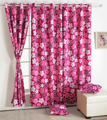 30% OFF on Swayam Silk Multicolor Printed Eyelet Curtain