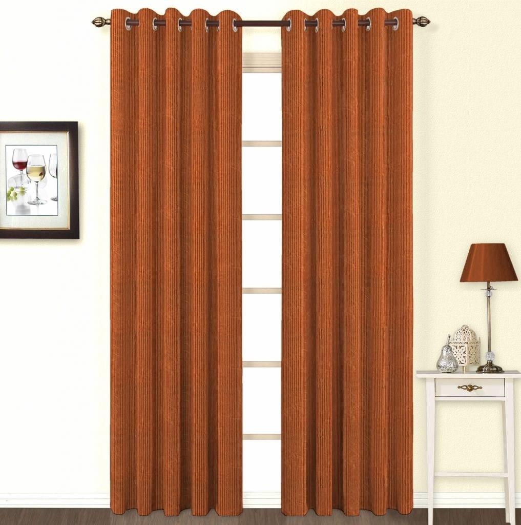 Skipper Polyester Brown Solid Eyelet Curtain