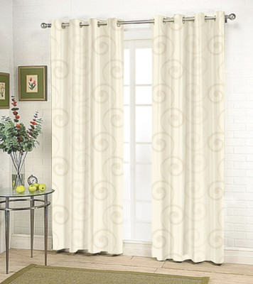 33% OFF on Fabutex Beige Printed Eyelet Curtain
