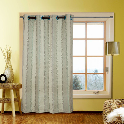 41% OFF on Kings Polycotton Green Printed Eyelet Curtain