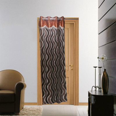 52% OFF on Furnishing Centre Polyester Brown Striped Eyelet Curtain