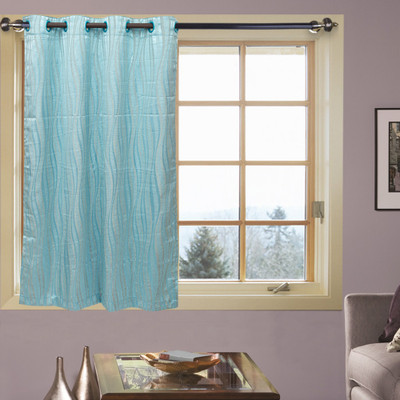 71% OFF on Kings Polycotton Blue Abstract Eyelet Curtain