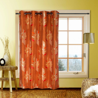 40% OFF on Kings Polycotton Rust Self Design Eyelet Curtain