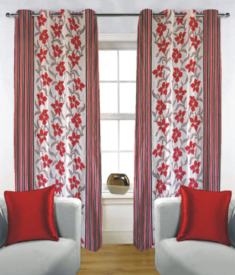 35% OFF on Fabutex Polyester Orange Floral Eyelet Curtain 35% OFF on Fabutex Polyester Orange Floral Eyelet Curtain
