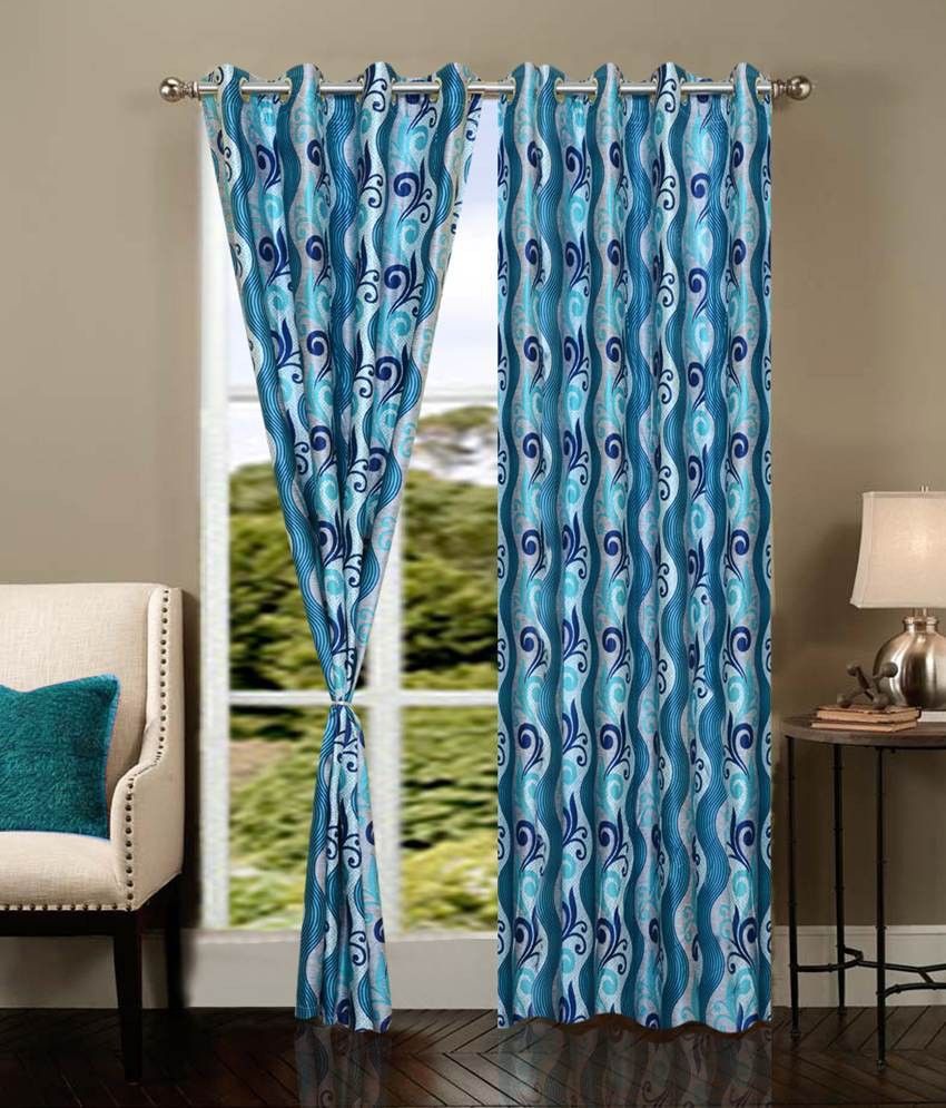 34% OFF on Shopgrab Polyester Multicolor Floral Eyelet Curtain