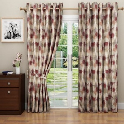 G M HomeFashion Polyester Multicolor Floral Eyelet Curtain