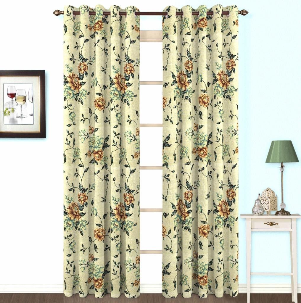 10% OFF on Skipper Polyester, Viscose, Blends Multicolour Floral Concealed Tab Top Curtain