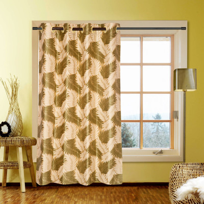 41% OFF on Kings Polycotton Green Printed Eyelet Curtain