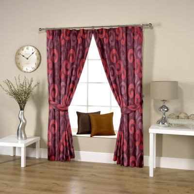 57% OFF on Threadmix Polyester Purple Abstract Eyelet Curtain
