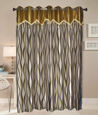 50% OFF on PHM Polyester Green Floral Eyelet Curtain