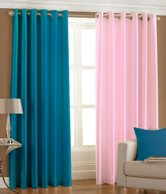 21% OFF on Hargunz Polyester Light Blue, Pink Self Design Eyelet Curtain 21% OFF on Hargunz Polyester Light Blue, Pink Self Design Eyelet Curtain