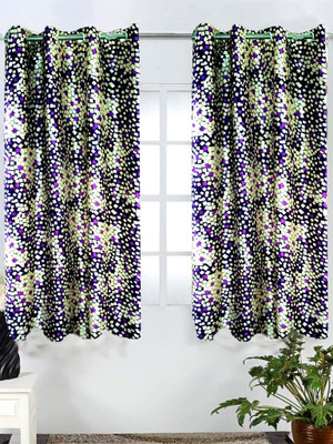 57% OFF on Homefab India Polyester Purple Geometric Eyelet Curtain