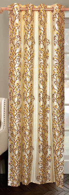 50% OFF on Vrinda Polyester Yellow Printed Eyelet Curtain