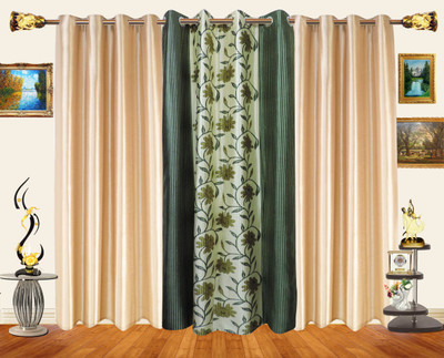 49% OFF on Decor Bazaar Polyester Beige Floral Eyelet Curtain