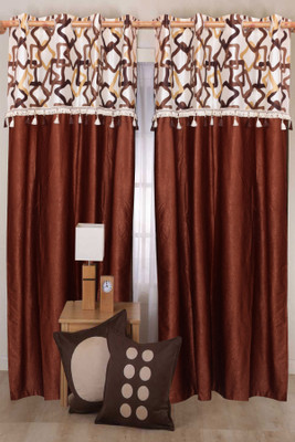 42% OFF on Vrinda Polyester Brown Damask Eyelet Curtain 42% OFF on Vrinda Polyester Brown Damask Eyelet Curtain