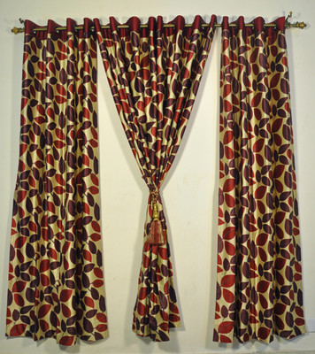 50% OFF on Ariana Polyester Red Floral Eyelet Curtain 50% OFF on Ariana Polyester Red Floral Eyelet Curtain