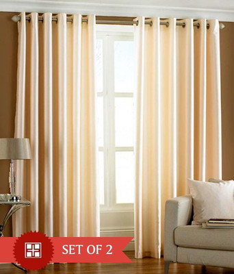 66% OFF on HomeZaara Polyester White Solid Eyelet Curtain