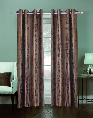 26% OFF on TT Brown Printed Eyelet Curtain 26% OFF on TT Brown Printed Eyelet Curtain