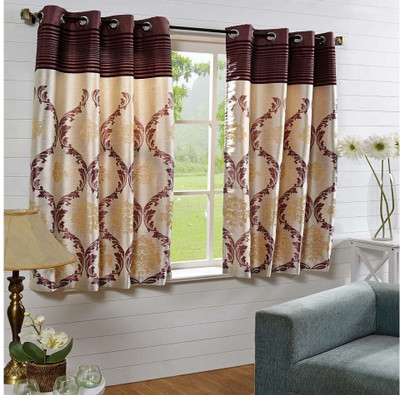 5% OFF on At Home Polycotton Multicolor Damask Eyelet Curtain