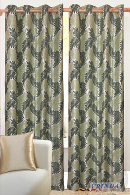 40% OFF on Vrinda Polycotton Multicolor Solid Eyelet Curtain