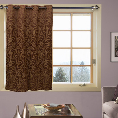 80% OFF on Kings Polycotton Brown Abstract Eyelet Curtain