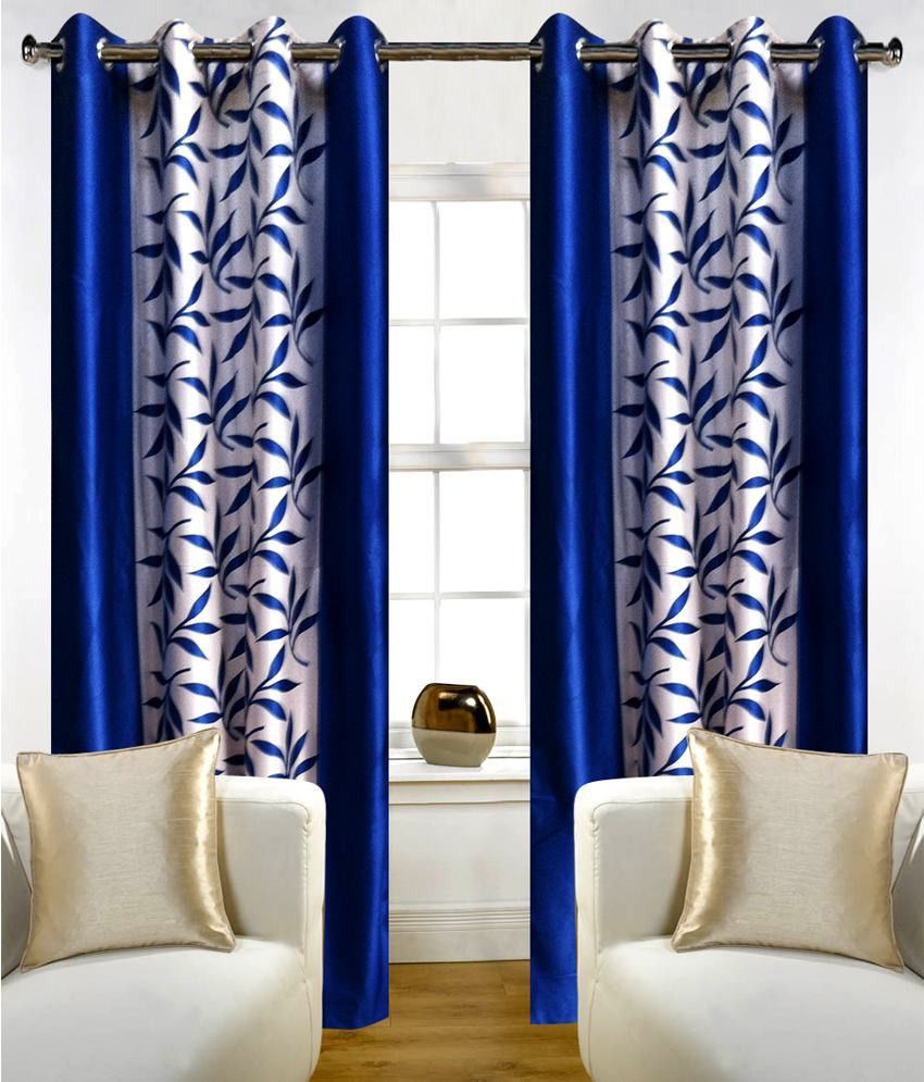70% OFF on White Wave Polyester Printed Blue Solid Tab Top Curtain 70% OFF on White Wave Polyester Printed Blue Solid Tab Top Curtain