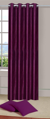 41% OFF on Handloomdaddy Polyester Purple Printed Eyelet Curtain