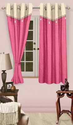 50% OFF on Cortina Polyester Pink Floral Eyelet Curtain 50% OFF on Cortina Polyester Pink Floral Eyelet Curtain