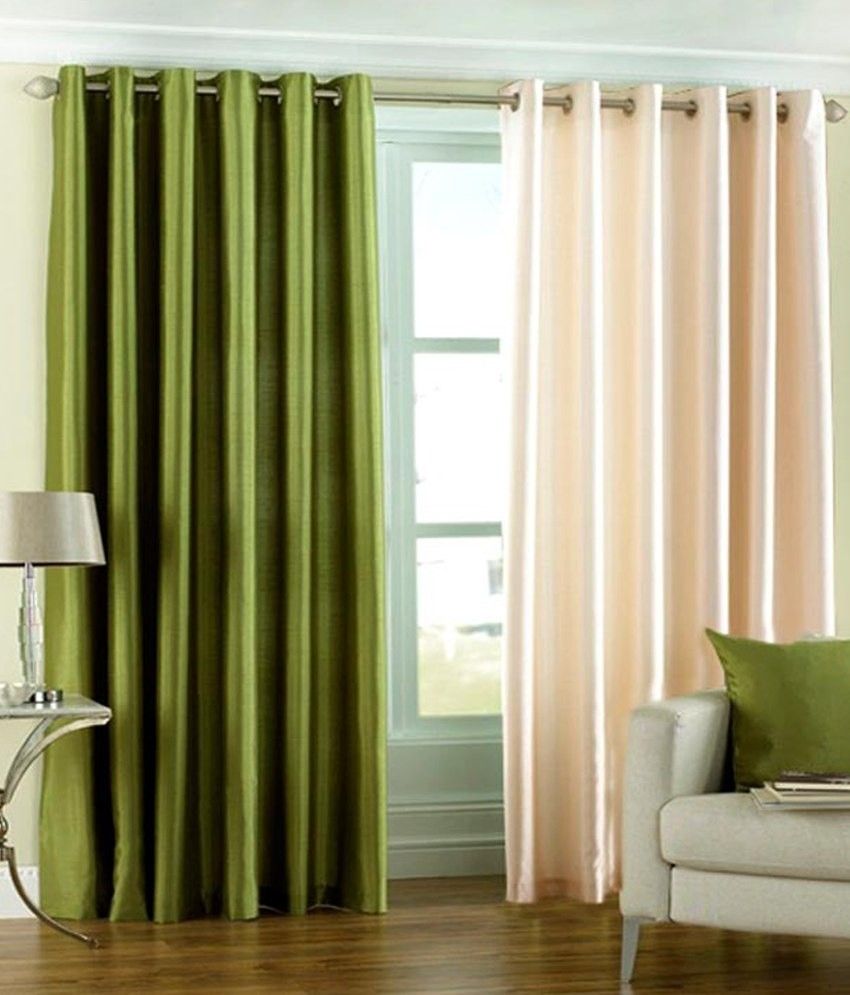 33% OFF on Hargunz Polyester Green, Beige Floral Eyelet Curtain 33% OFF on Hargunz Polyester Green, Beige Floral Eyelet Curtain