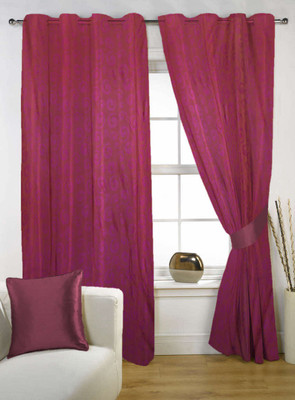 58% OFF on Kings Polycotton Purple Solid Eyelet Curtain
