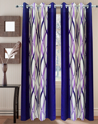 57% OFF on Homefab India Polyester Purple Geometric Eyelet Curtain