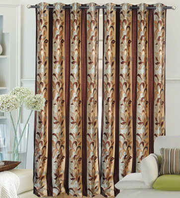 65% OFF on Hargunz Polyester Brown Fleur-de-lis Eyelet Curtain 65% OFF on Hargunz Polyester Brown Fleur-de-lis Eyelet Curtain