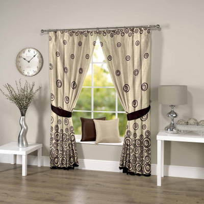 53% OFF on Threadmix Polyester Brown Polka Eyelet Curtain 53% OFF on Threadmix Polyester Brown Polka Eyelet Curtain