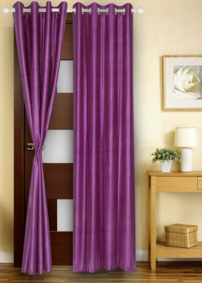 71% OFF on Dreams Polyester Purple Solid Eyelet Curtain