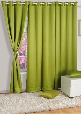 25% OFF on Swayam Silk Green Solid Eyelet Curtain 25% OFF on Swayam Silk Green Solid Eyelet Curtain