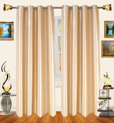 53% OFF on Decor Bazaar Polyester Beige Solid Eyelet Curtain