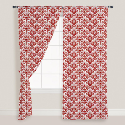 Smart Home Textile Cotton Red Door Curtain 210 Cm In Height, Single Curtain