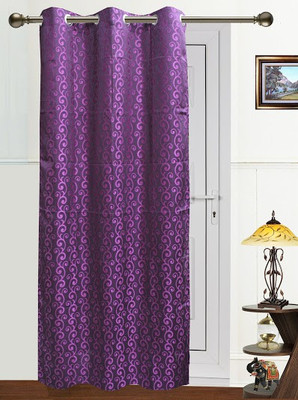 52% OFF on Dekor World Polyester Purple Abstract Eyelet Curtain