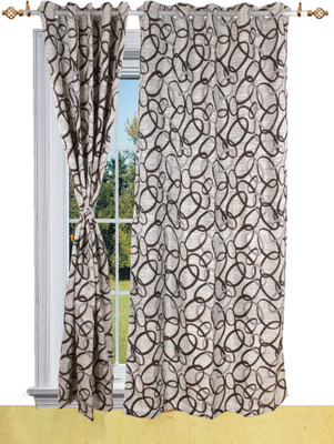 Shandar Brown Polka Eyelet Curtain