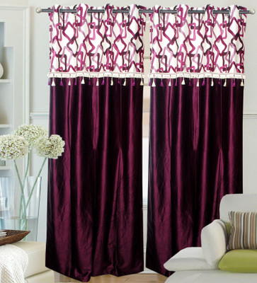 68% OFF on Hargunz Polyester Lavender Polka Eyelet Curtain 68% OFF on Hargunz Polyester Lavender Polka Eyelet Curtain
