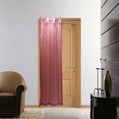 51% OFF on Furnishing Centre Polyester White Striped Eyelet Curtain