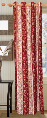 50% OFF on Vrinda Polyester Maroon Printed Tab Top Curtain